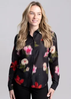 New Floral Cotton Silk Shirt Women Shirts And Blouses