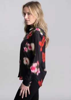 New Floral Cotton Silk Shirt Women Shirts And Blouses