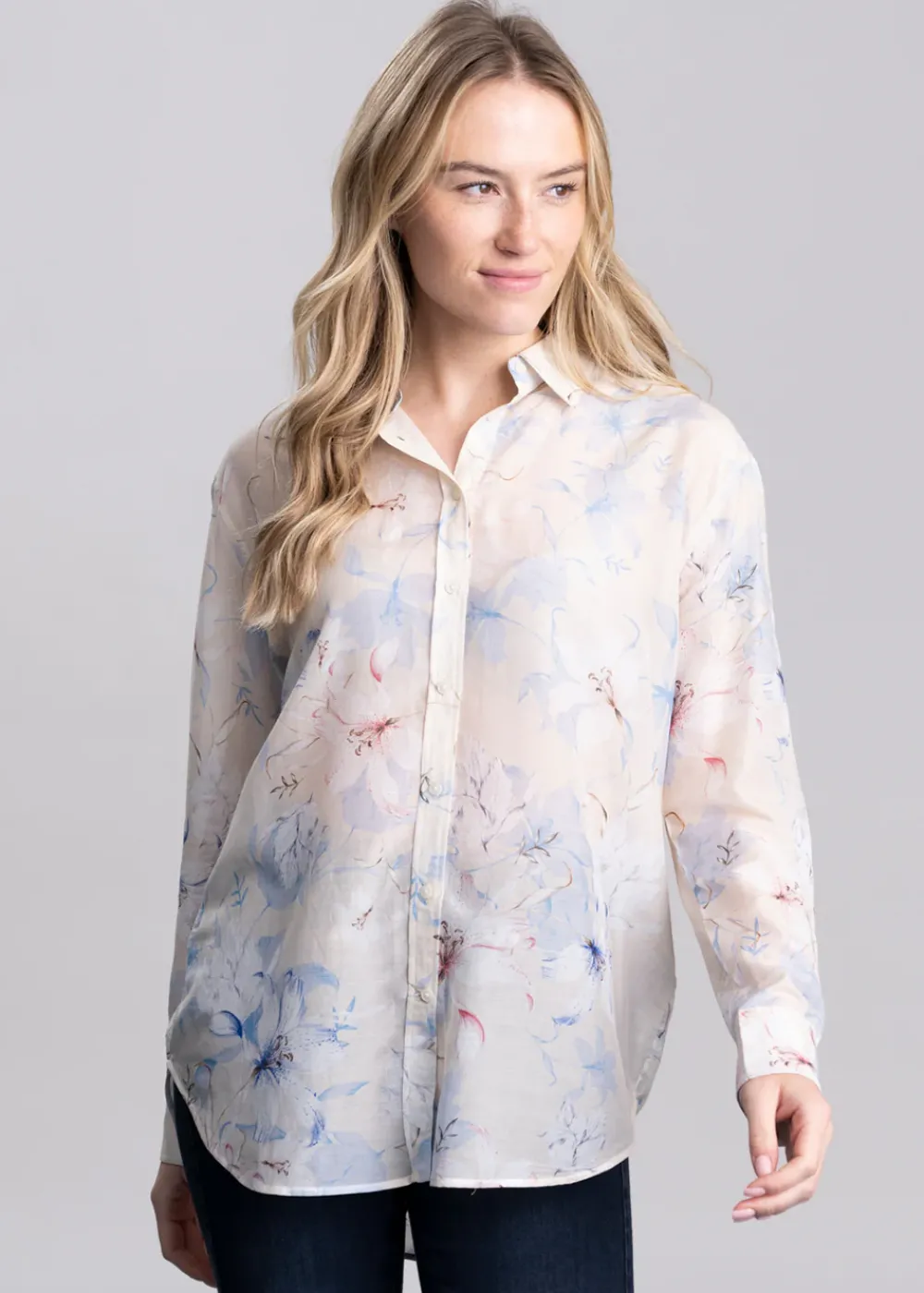 Best Floral Print Cotton Silk Shirt - Women Shirts And Blouses