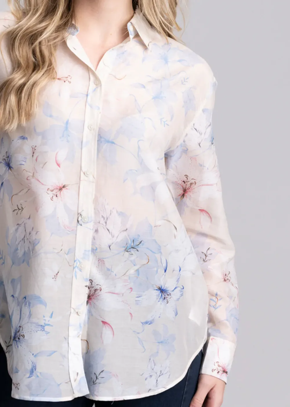 Best Floral Print Cotton Silk Shirt - Women Shirts And Blouses