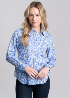 Outlet Floral Print Cotton Voile Shirt - Women Shirts And Blouses