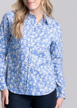 Outlet Floral Print Cotton Voile Shirt - Women Shirts And Blouses