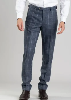Best Ford Tweed Trousers - Grey and Blue Herringbone with Coffee and Cream Ch Trousers & Jeans|Suits