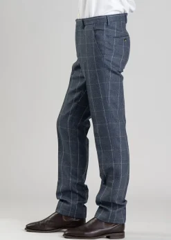 Best Ford Tweed Trousers - Grey and Blue Herringbone with Coffee and Cream Ch Trousers & Jeans|Suits