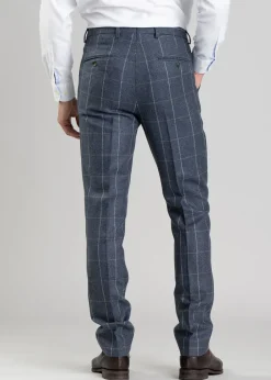 Best Ford Tweed Trousers - Grey and Blue Herringbone with Coffee and Cream Ch Trousers & Jeans|Suits