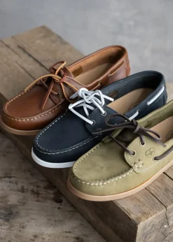 New Galion Femme Nubuck Deck Shoes - Navy Women Shoes|Shoes