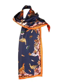 Best Grouse Misconduct Classic Silk Scarf - Navy and Seville Women Scarves