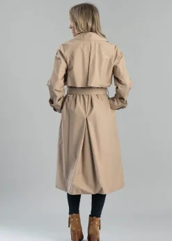 Best Gwyn Showerproof Trench Coat - Honey and Muted Tartan Women Coats & Jackets