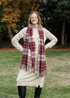 Outlet Hailes Tartan Scarf - Cabernet Women Scarves