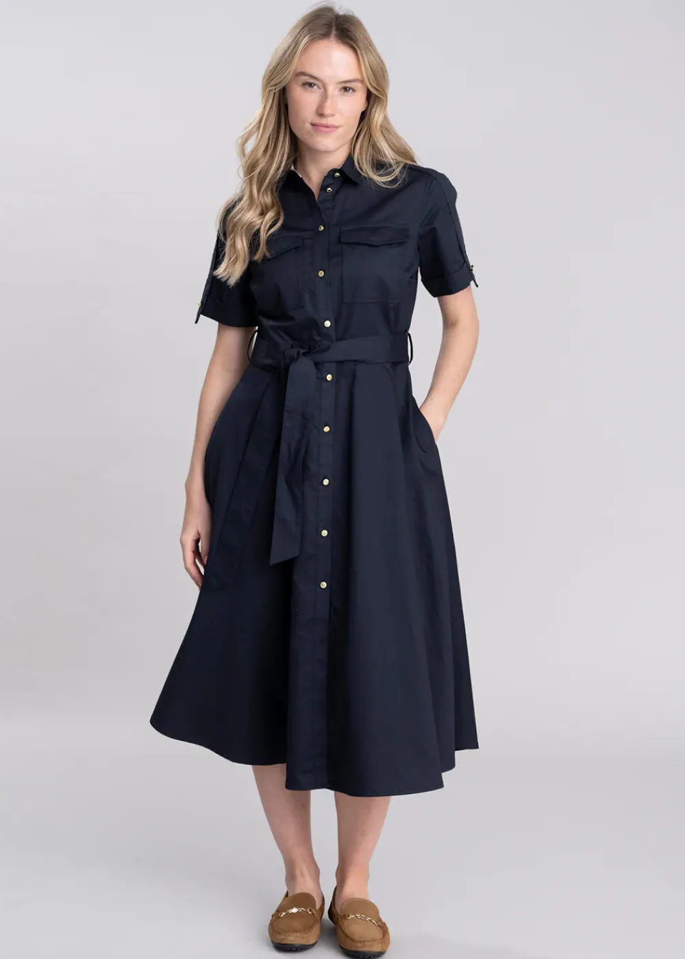 Discount Ivy Midi Dress - Dark Navy Women Dresses