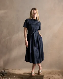 Discount Ivy Midi Dress - Dark Navy Women Dresses