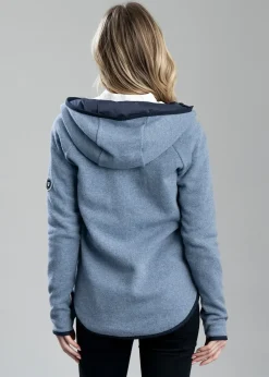 Fashion Judit Hood Windproof Sweater - Dove Blue Women Knitwear