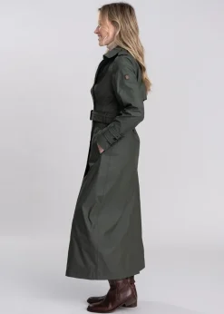 Hot Kendal Waterproof Trench Coat - Full Length - Evergreen Women Coats & Jackets