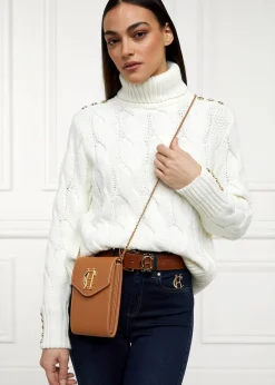 Fashion Knightsbridge Phone Pouch - Tan Gold Women Handbags