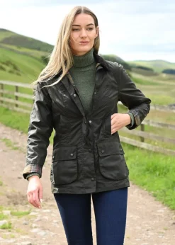 Best Ladies Classic Beadnell Jacket - Olive Women Coats & Jackets