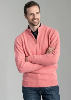 Clearance Lambswool 2 Ply Zip Neck - Knitwear