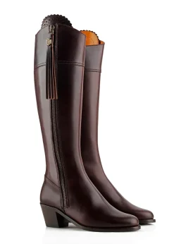 Discount Leather Regina Heeled Boots - Mahogany Women Boots|Boots