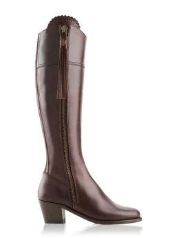 Discount Leather Regina Heeled Boots - Mahogany Women Boots|Boots