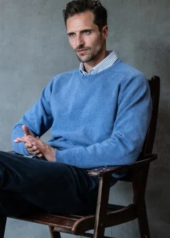 Clearance Leven 2 Ply Lambswool Crew Neck - Knitwear