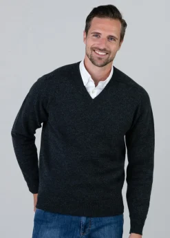 Clearance Leven 2 Ply Lambswool V-Neck - Knitwear