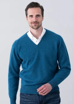 Clearance Leven 2 Ply Lambswool V-Neck - Knitwear