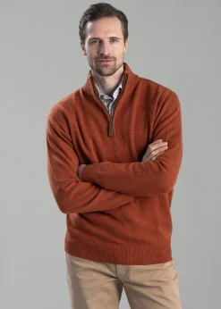 Hot Lewis Lambswool 1/4 Zip Jumper - Knitwear