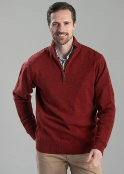 Clearance Lewis Lambswool 1/4 Zip Jumper - Knitwear