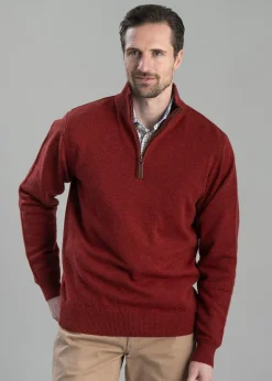 Clearance Lewis Lambswool 1/4 Zip Jumper - Knitwear