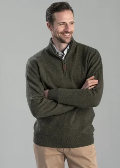 Sale Lewis Lambswool 1/4 Zip Jumper - Knitwear
