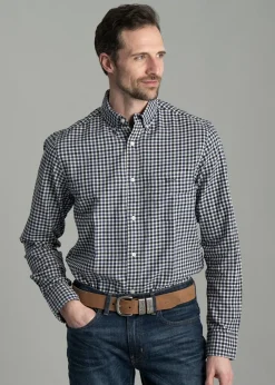 Best Light Twill Gingham Shirt - Sailor Navy Shirts