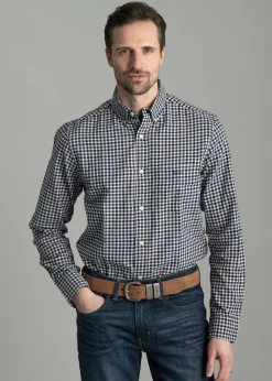 Best Light Twill Gingham Shirt - Sailor Navy Shirts
