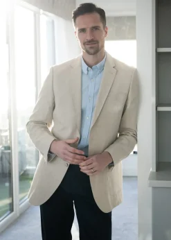 Online Linen Blazer - Stone Coats & Jackets