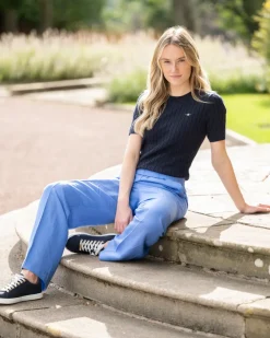 Outlet Linen Blend Pull On Trousers - Women Trousers & Jeans