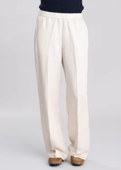 New Linen Blend Pull On Trousers - Women Trousers & Jeans