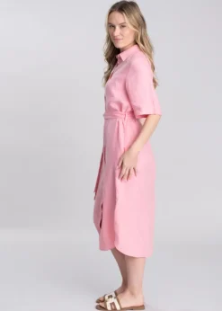 Discount Linen Shirt Dress - Women Dresses