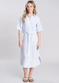 Discount Linen Shirt Dress - Women Dresses