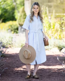Discount Linen Shirt Dress - Women Dresses
