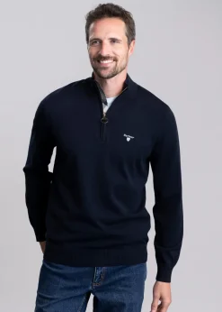 Clearance Lingwood Half Zip Sweater - Navy Knitwear