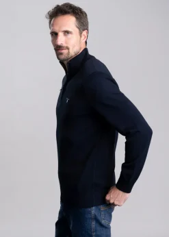 Clearance Lingwood Half Zip Sweater - Navy Knitwear