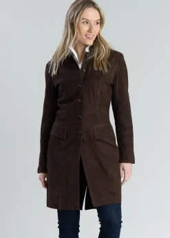 Discount Long Suede Coat - Brown Women Tweed & Tailored Jackets|Coats & Jackets