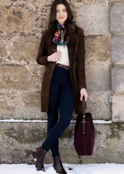 Discount Long Suede Coat - Brown Women Tweed & Tailored Jackets|Coats & Jackets