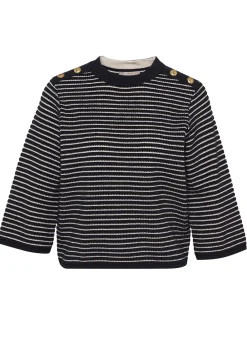 Fashion Macy Knitted Jumper - Dark Navy Stripe Women Knitwear