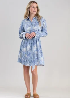Outlet Magnolia Shirt Dress - Dove Blue Women Dresses