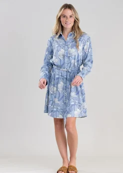 Outlet Magnolia Shirt Dress - Dove Blue Women Dresses