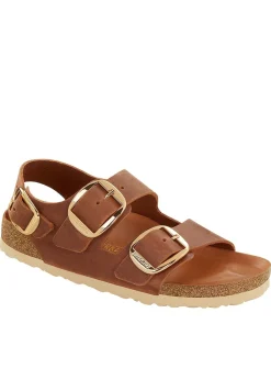 New Milano Big Buckle Sandals - Cognac Women Sandals|Shoes