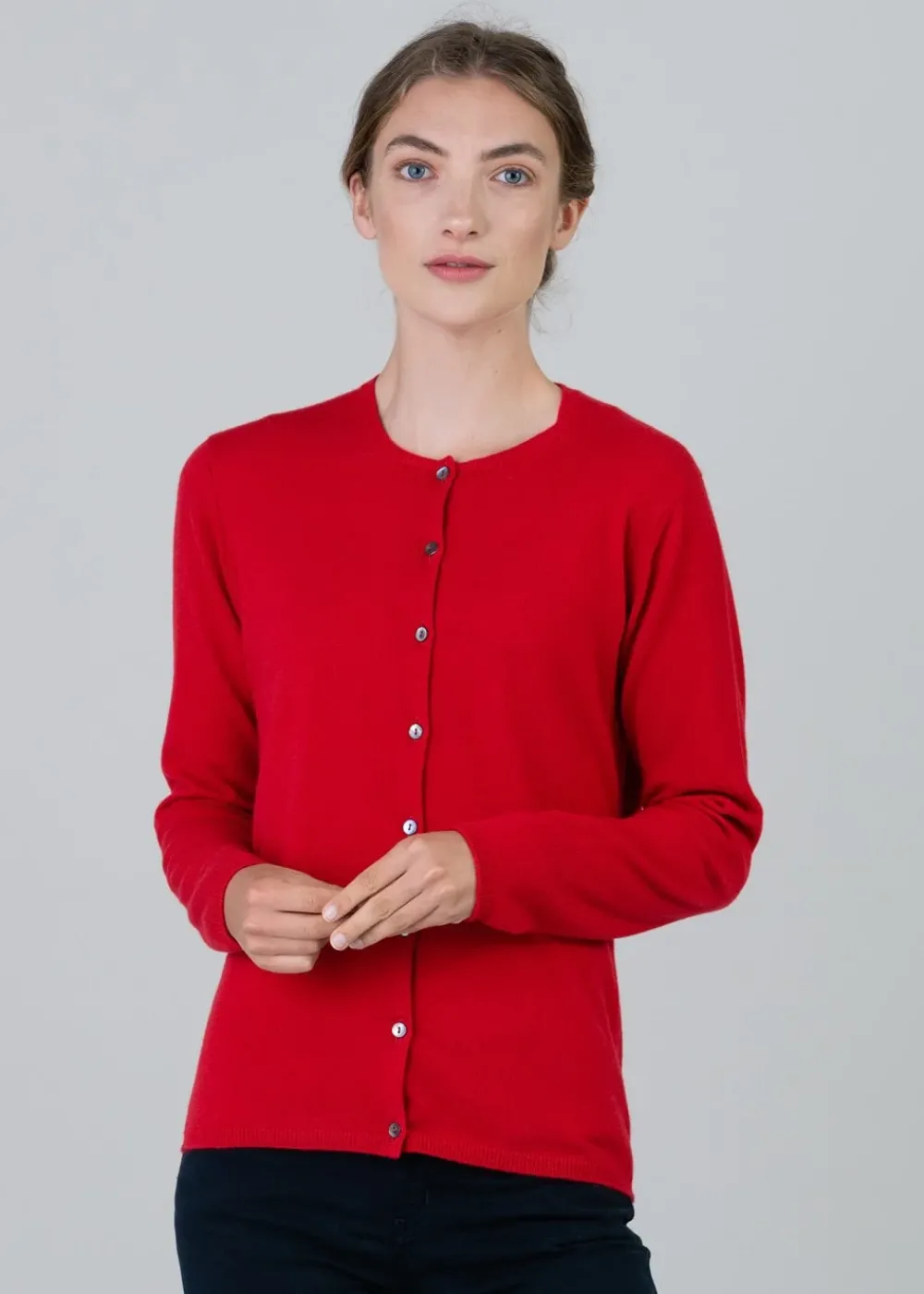 Discount Millie Cashmere High Button Cardigan - Women Knitwear