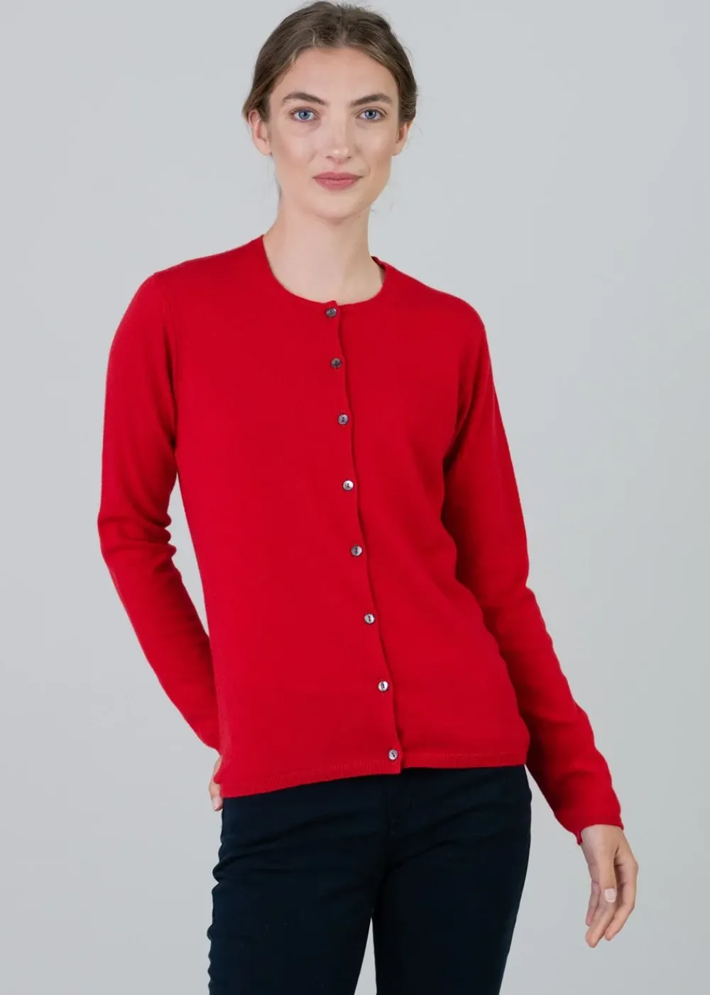 Discount Millie Cashmere High Button Cardigan - Women Knitwear