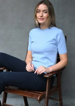 Sale Millie Cashmere Short Sleeve Crew - Women Knitwear
