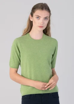 Sale Millie Cashmere Short Sleeve Crew - Women Knitwear