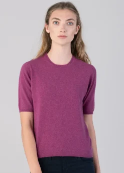 Sale Millie Cashmere Short Sleeve Crew - Women Knitwear